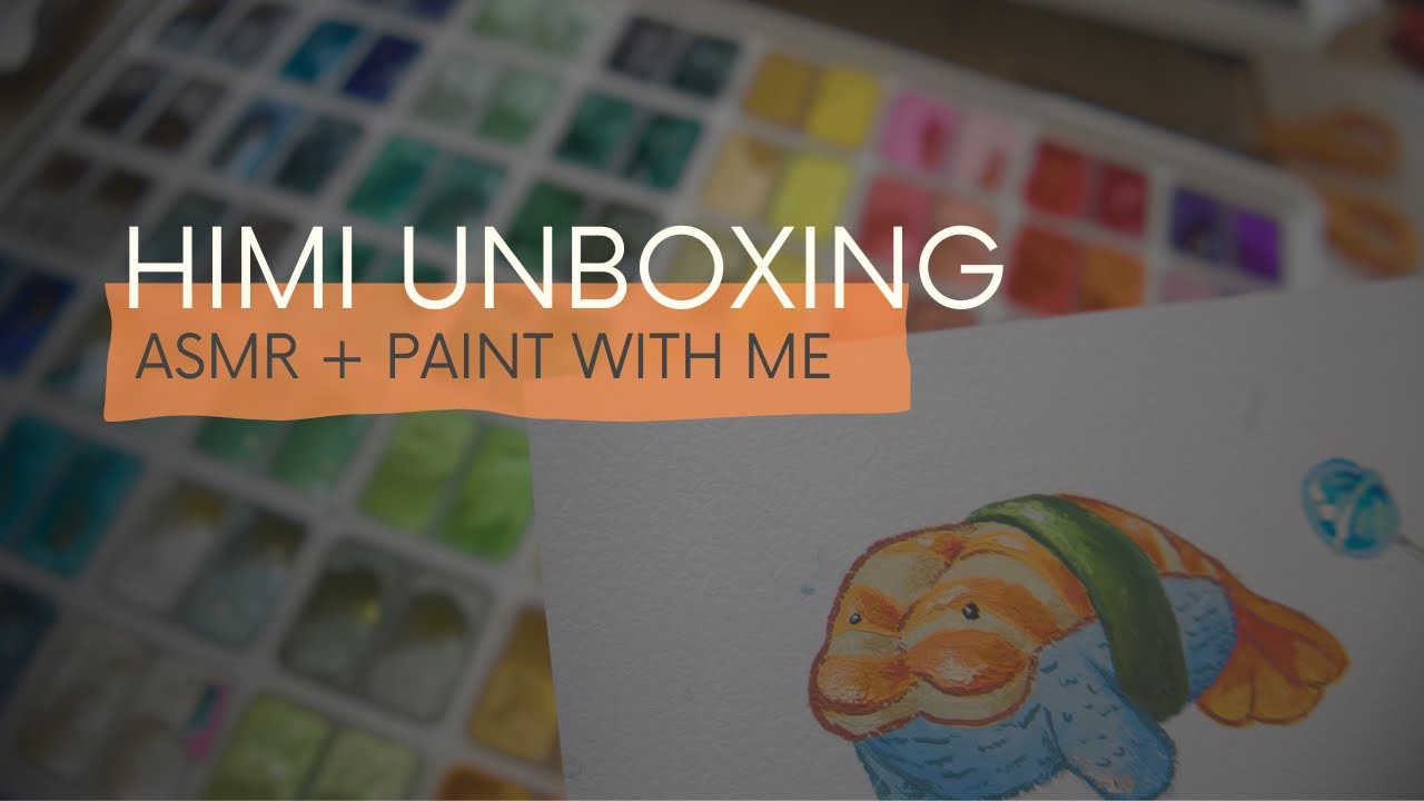 ASMR Himi Jelly Gouache Unboxing & Paint with me