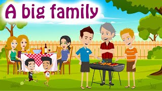 عائلة كبيرة - مستوى ممارسة الاستماع باللغة الإنجليزية الأساسي