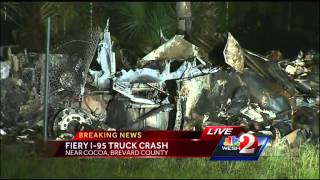 1 lane open on I-95 after fiery crash in Brevard County