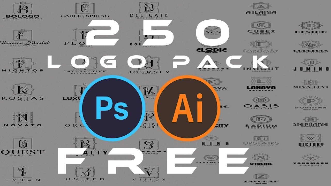250 Editable Logo Free Download In PSD AI And EPS File |Urdu Hindi| |Photoshop Illustrator Tutorial|