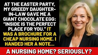 At the Easter party, my greedy daughter-in-law gave me a giant chocolate egg: Inside is the...