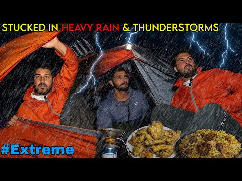 Group Camping In Heavy Rain & Thunderstorm 🌩️ | Heavy Rain Camping In India | Camping Trip #rain