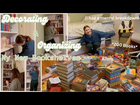 Decorating & Organizing My New Bookshelves 📚🪴🔨✨