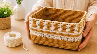 ♻️ Trash to Treasure! Amazing DIY Yarn Basket From a Plastic Container 😱
