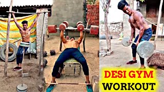 Best Village Boy Workout || Full Desi GYM Setup || Full Body Desi Style Hard Workout