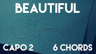 How To Play Beautiful by Bazzi | Capo 2 (6 Chords) Guitar Lesson