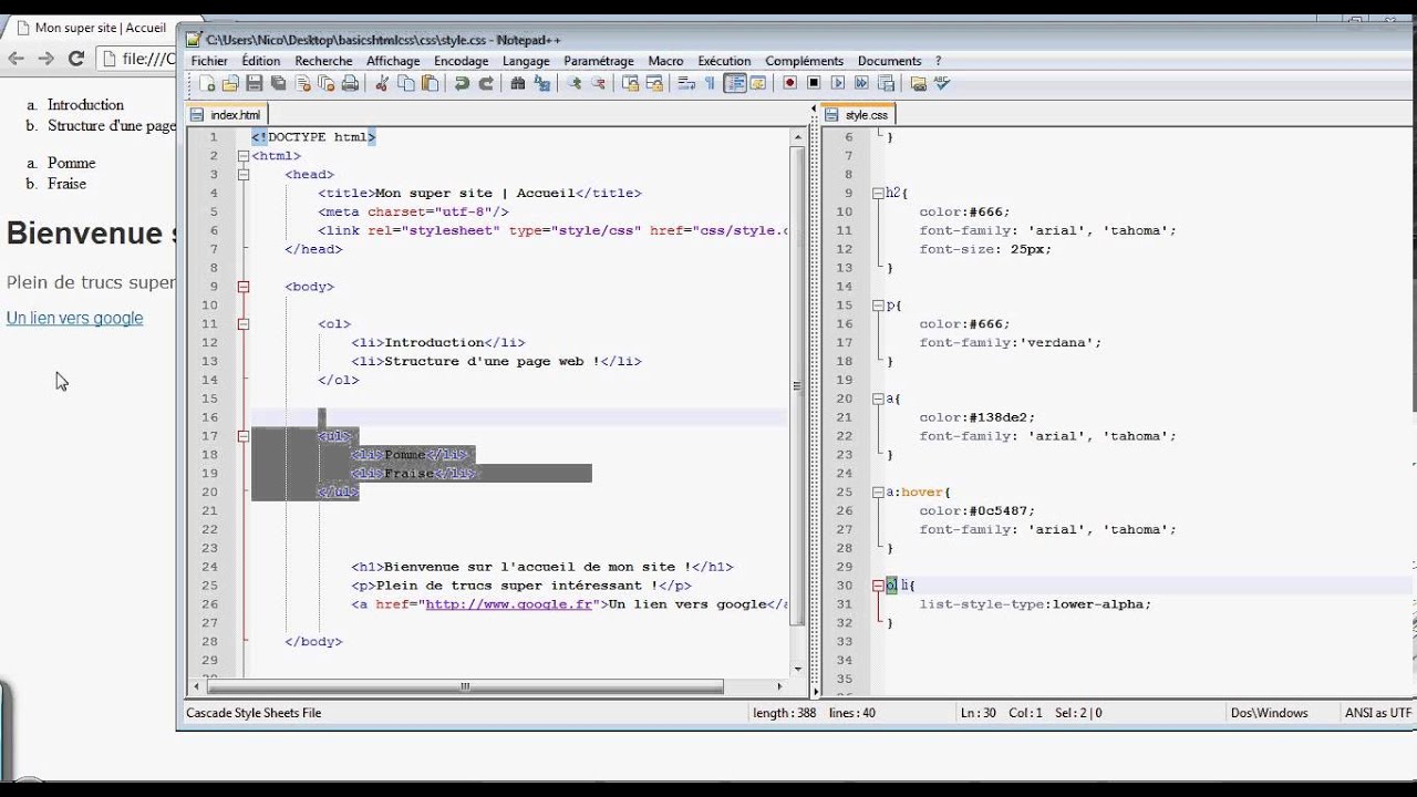 HTML5/CSS3 Basics : Créer et styliser vos listes
