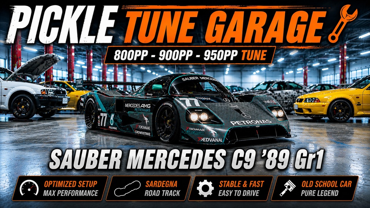 GT7 Sauber Mercedes C9 '89 Gr1 | 800PP - 900PP - 950PP Tune