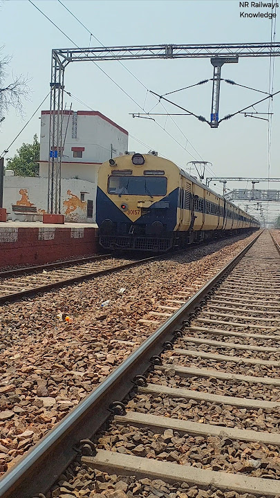 😍Indian Railways | Local Passenger MEMU Train | Departure Long📢Horn Sound#shorts #whistle #trending