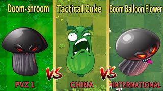 PvZ 2 Challenge | Doom-shroom VS Tactical Cuke VS Boom Balloon Flower - Who Will Win?