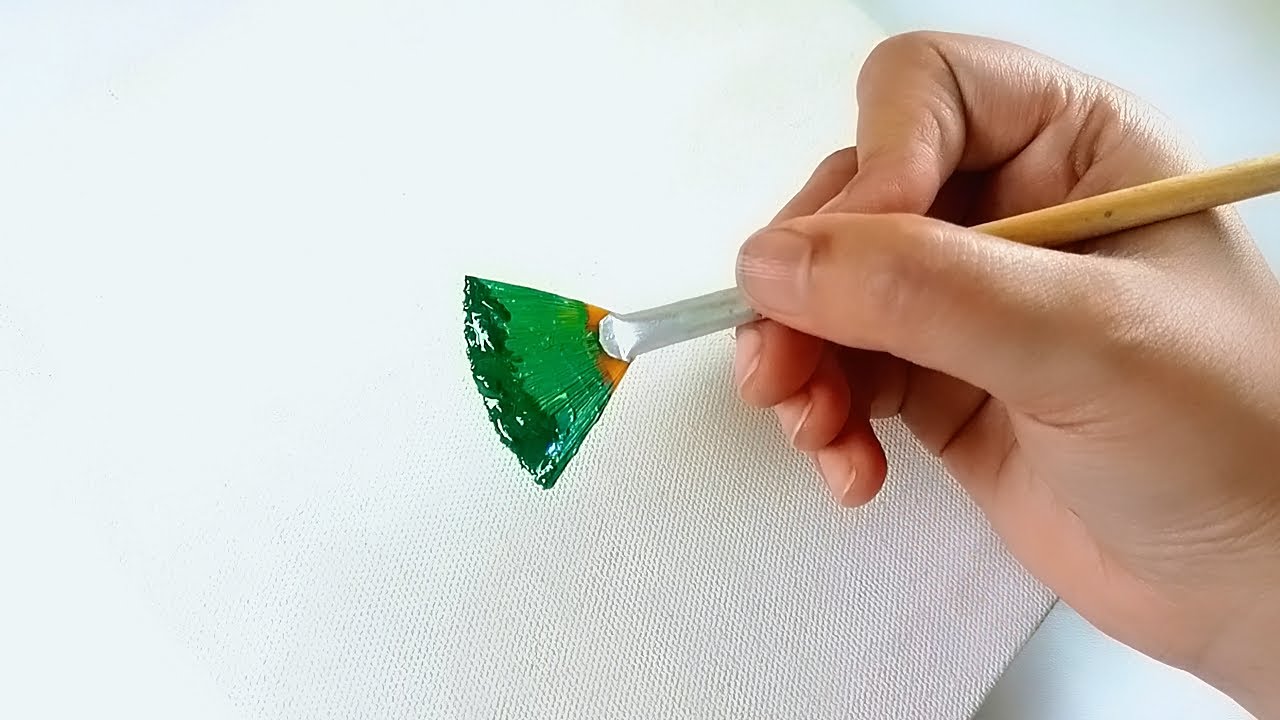 A Beautiful Forest Landscape Only Basic Colors / Acrylic Painting ...