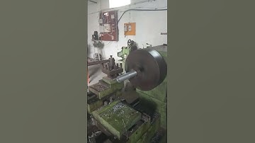 Lathe machine auto feed function active.