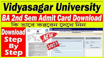 Vidyasagar University 2nd Semester Admit Card Download | VU 2nd Sem Admit Card Download 2023
