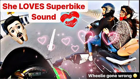 Cute GirlsExtremely Scared with Superbike Sound ZX...