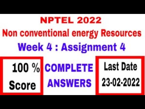 nptel non conventional energy resources assignment answers 2023