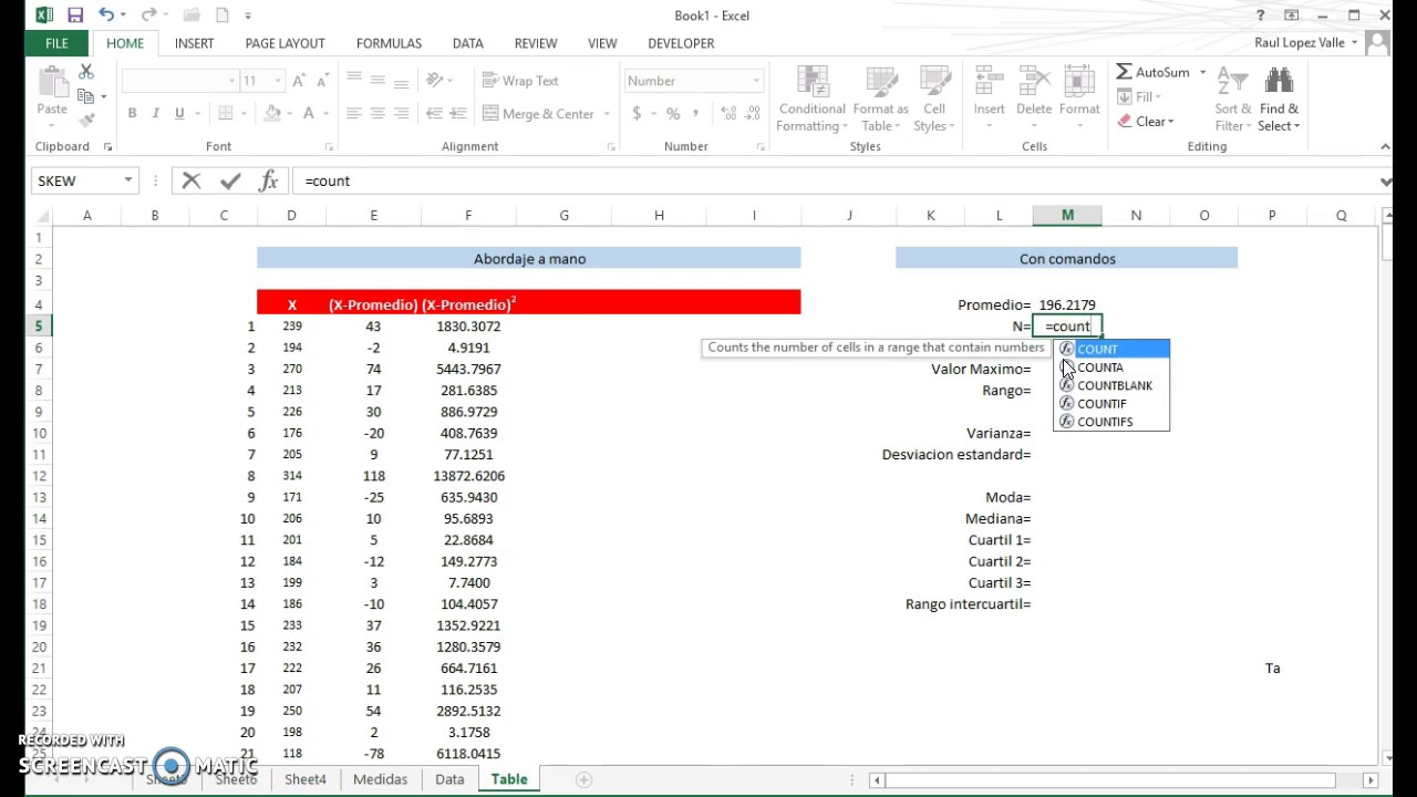 Como calcular la desviacion estandar en Excel YouTube Como calcular la desviacion estandar en Excel YouTube