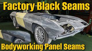 How To Finish Corvette Panel Bonding Seams.  Installing Side Fenders On Mellow Yellow Restomod.