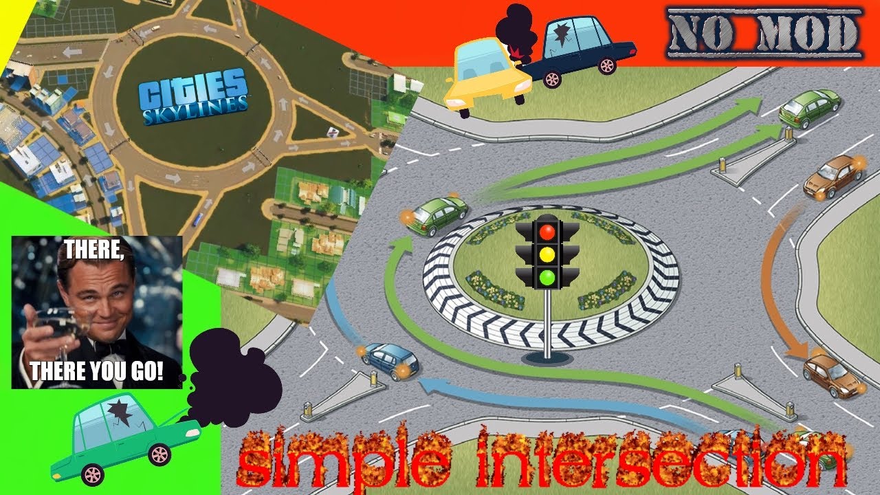 Cities: Skylines | Simple, no MOD Intersection (simple