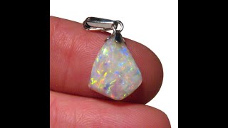 1.7 Carat White Opal Pendant Sterling Silver - Shell Opal - 7127 | FlashOpal