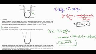 AP Physics B - 2012 #3 (Fluids - Pressure and Density)