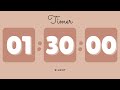 1 Hour 30 Minutes Silent Timer With Cute Ending Alarm Pastel Brown Timer 