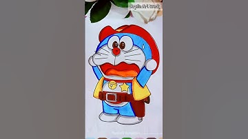 How to draw Doraemon step by step with colour 😍✨ #arpitaartwork