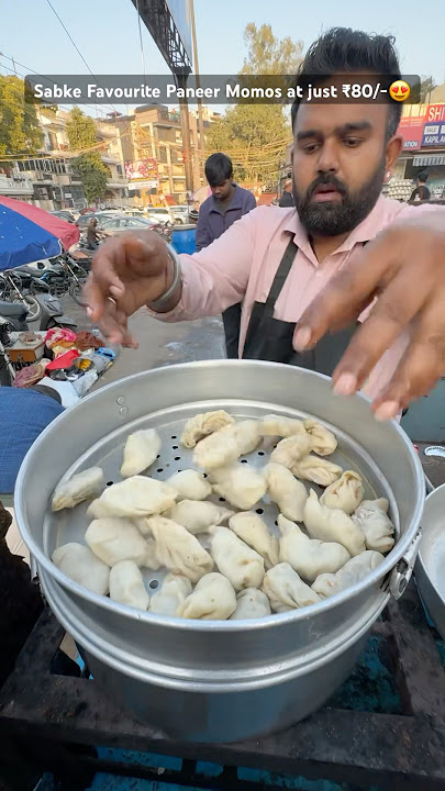 ₹80 Paneer Momos Khaoge?🤤🥵 #shorts #momos #indianstreetfood