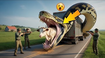 Brave Rescue Team Saves Helpless Cow from Giant Python Attack 🐍