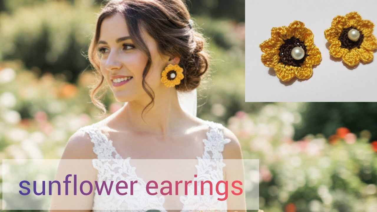Very Easy Sunflower 🌻 Earrings tutorial for beginners 🩷 learn step by step...