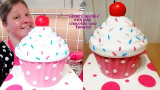 How to make a Giant Cupcake with a Chocolate Base Cake Tutorial