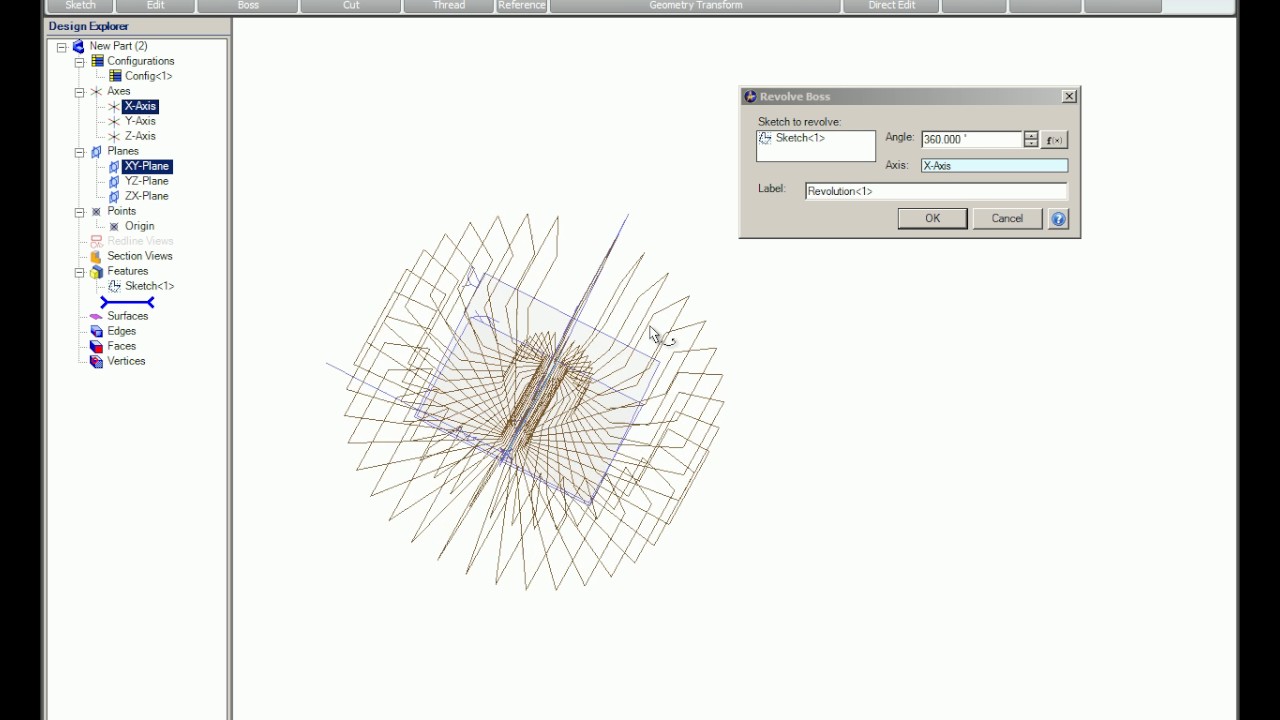 Revolve in Alibre Design (Legacy Interface)