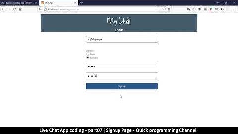 Live chat app | Part07 Signup Page | Javascript, AJAX, HTML, CSS, JSON, PHP, MYSQL Tutorial
