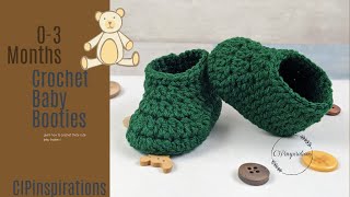 How to crochet baby booties 0-3 months/Free crochet pattern