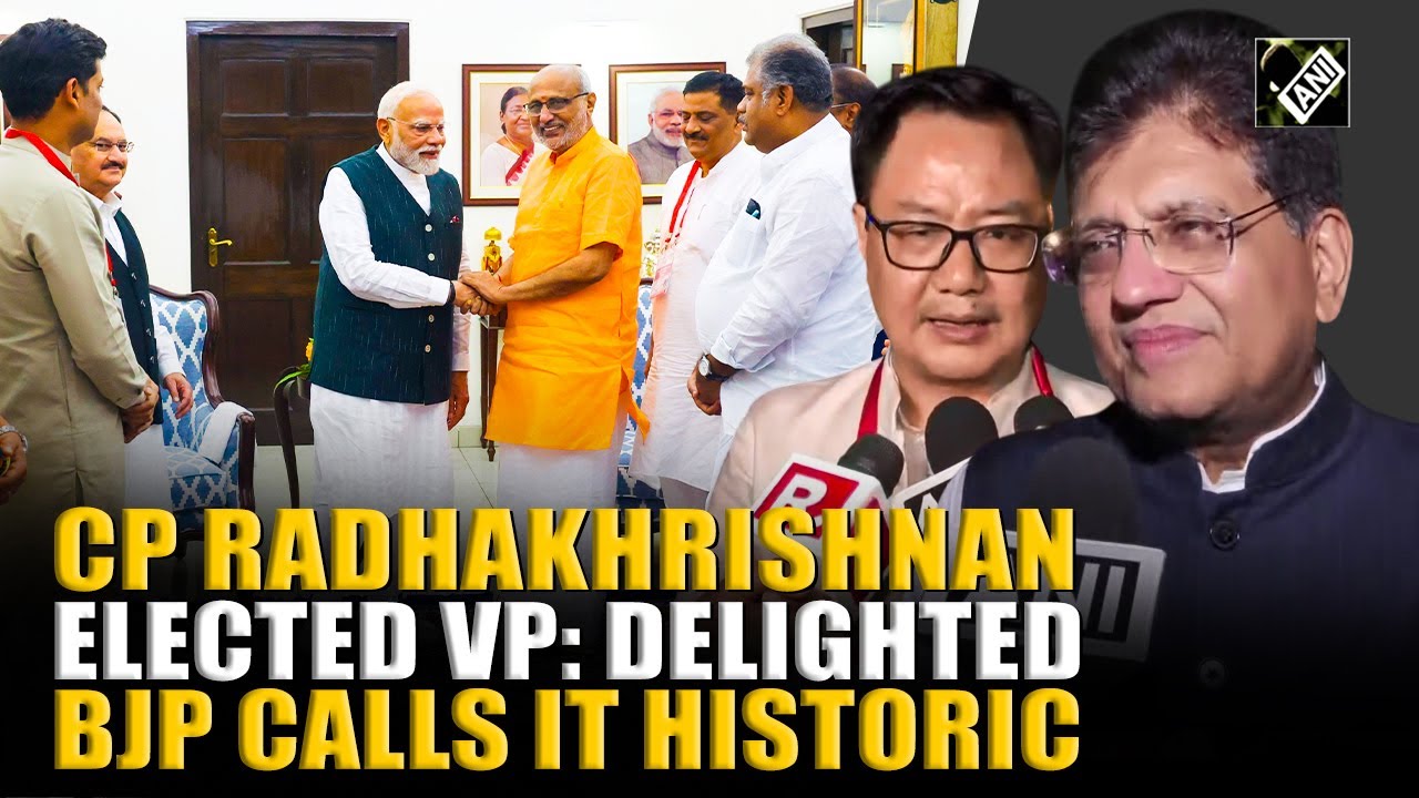 BJP MPs hail CP Radhakrishnan's victory in Vice Presidential polls, call it "historic