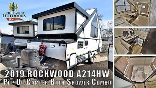 New 2019 FOREST RIVER ROCKWOOD A214HW Pop Up Camper RV Bath Shower Combo Lightweight Colorado Dealer