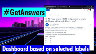 GetAnswers - Dashboard based on selected labels