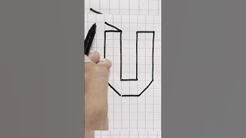 How To Draw Letter U in 3D | #shorts #shortsvideo #youtubeshorts