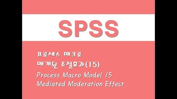 SPSS를 활용한 프로세스 매크로 - (7) 매개된 조절효과(15) Process Macro Model 15/Mediated Moderation Effect