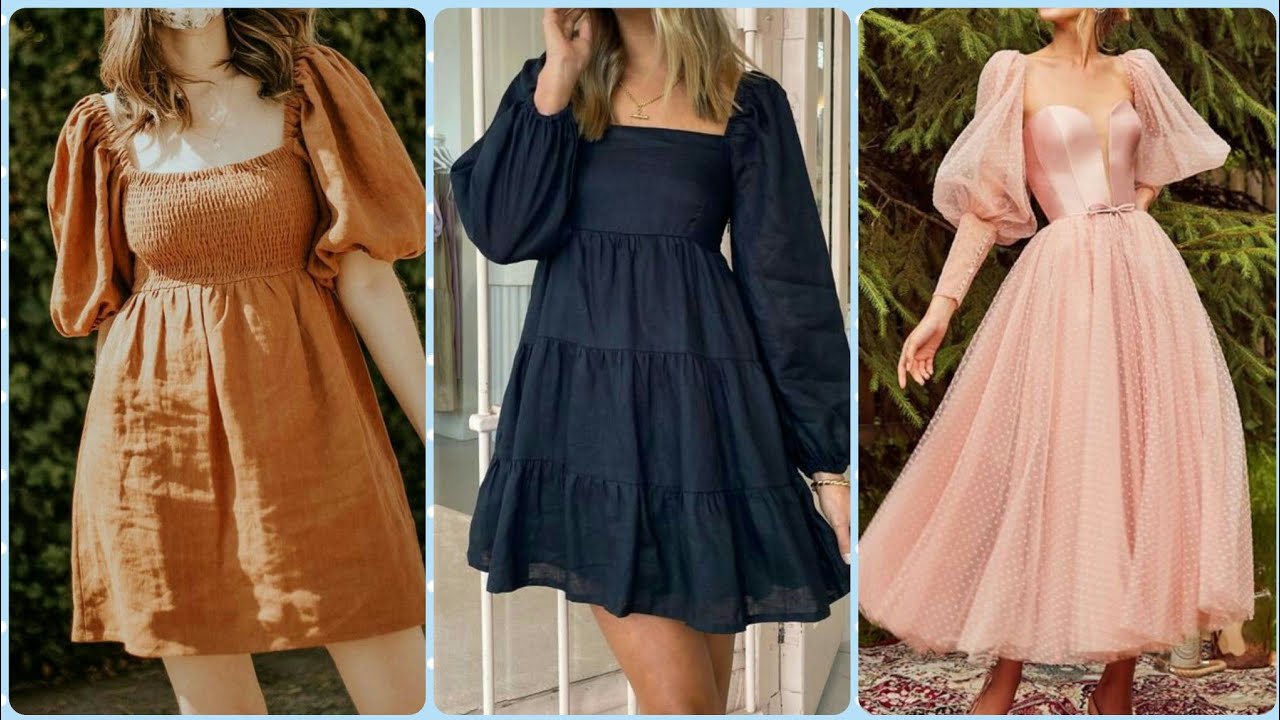Trendy & Stylish Puff Sleeves Dresses Designs For GirlsPuff Sleeves