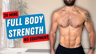 20 Min FULL BODY STRENGTH HIIT with No Equipment