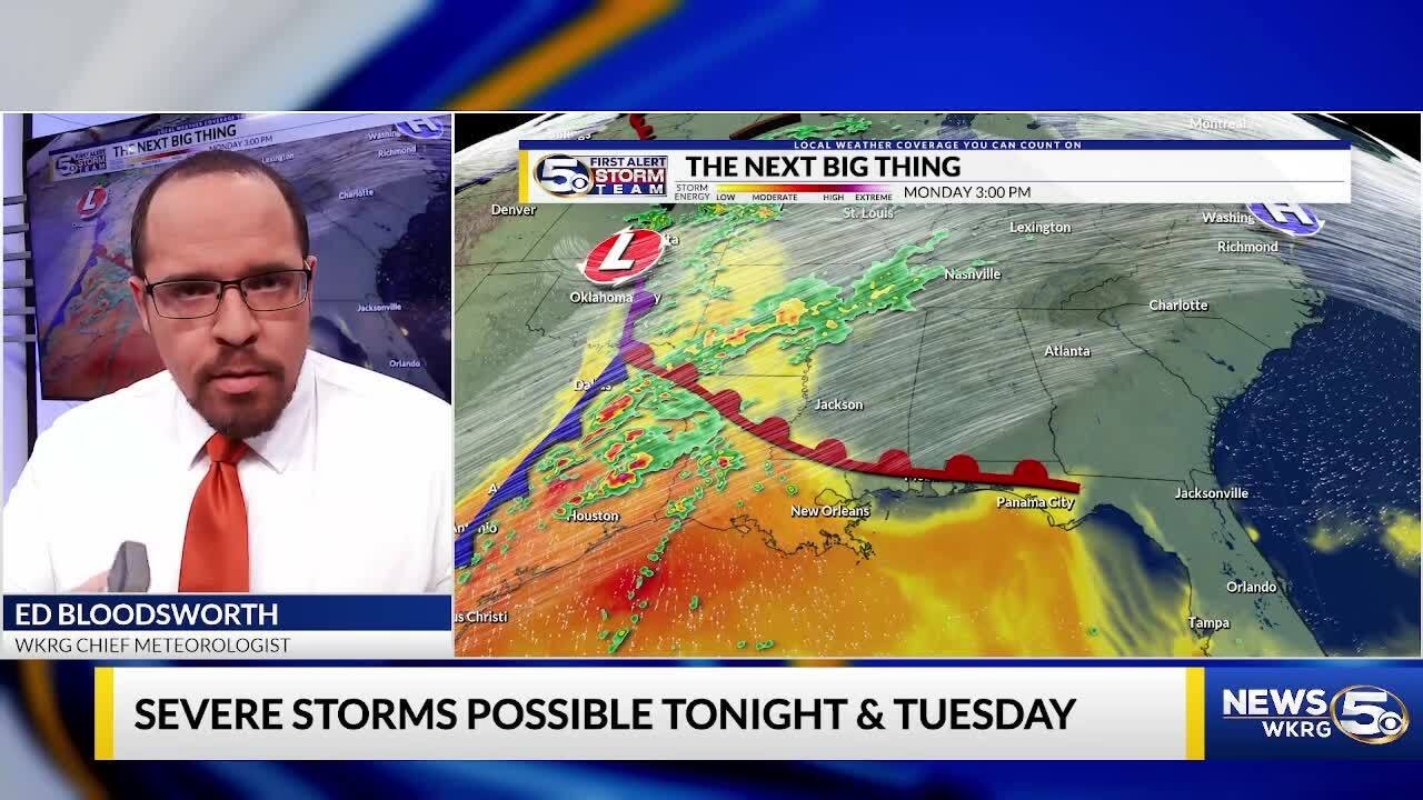 WEATHER AWARE | Severe Storms Possible Tonight & Tuesday - YouTube