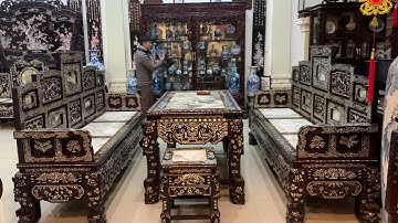 Trường Kỷ Đại Khảm Ốc - Bàn Ghế Lối Xưa - Tủ Bày Đồ Trúc Đại - Bình Phong Khảm Ốc - Nội Thất Nhà Gỗ