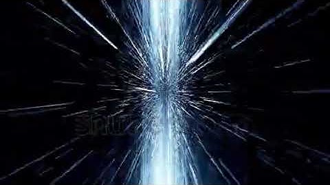 silhouette of a human figure moving in the space through the teleport, hyperspace jump