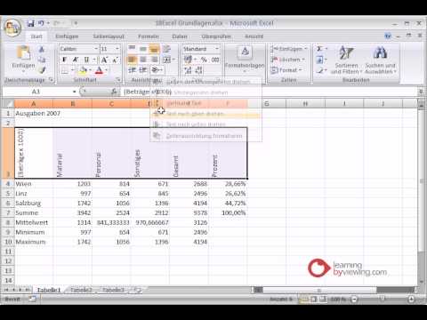 Video: So ändern Sie Die Textrichtung In Excel