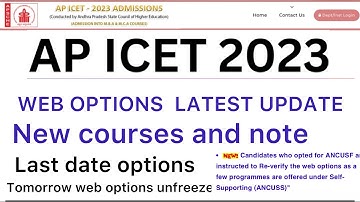 AP ICET 2023 WEB OPTIONS LATEST UPDATE | NEW COURSES WEB OPTIONS UN FREEZE