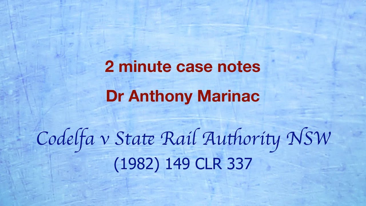 Codelfa Constructions v State Rail Authority NSW (Frustration of Contract)