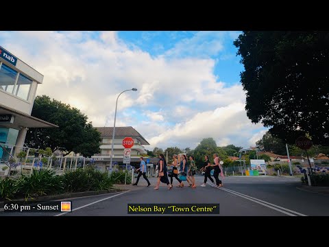 Driving in Nelson Bay Town Centre to Shoal Bay, Australia