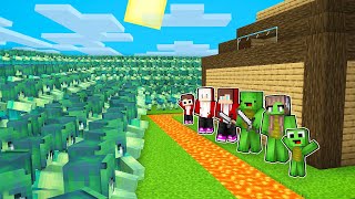 Mikey \& JJ Family Security House vs Zombie Girls in Minecraft - Maizen Challenge