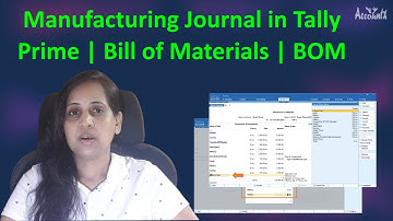 Manufacturing Journal in Tally | Bill of Materials | BOM | Tally Prime