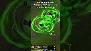 Shockblade Zed Emerald Chroma with matching particles (without $100) #gratis  #leagueoflegends #zed